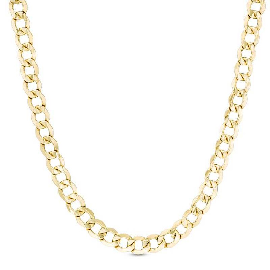 Zales Men'S 7.0Mm Curb Chain Necklace In Hollow 14K Gold - 20" Necklaces