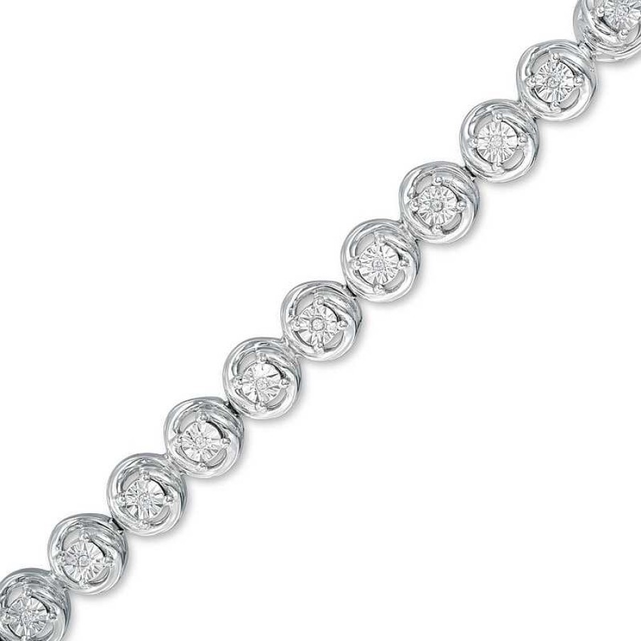 Zales Diamond Accent Tennis Bracelet In Sterling Silver - 7.5" Bracelets