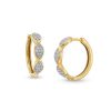 Zales 1/4 Ct. T.W. Marquise Multi-Diamond Three Stone Hoop Earrings In 10K Gold Earrings