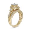 Zales 1 Ct. T.W. Princess-Cut Quad Diamond Cushion-Shaped Frame Vintage-Style Bridal Set In 10K Gold Rings