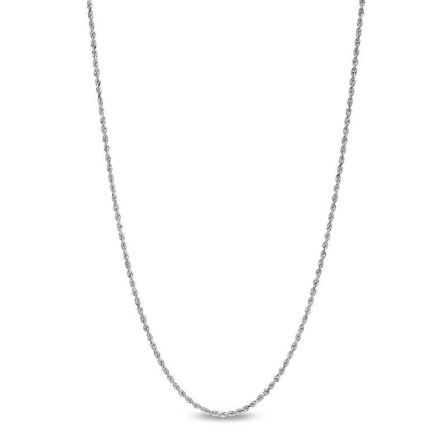 Zales 1.6Mm Glitter Rope Chain Necklace In Solid 10K White Gold - 18" Necklaces