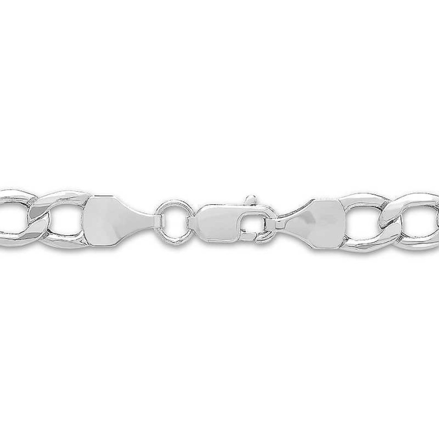 Zales Men'S 5.8Mm Figaro Chain Necklace In Hollow 14K White Gold - 22" Necklaces