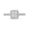 Zales 1/2 Ct. T.W. Quad Princess-Cut Diamond Cushion Frame Marquise Vintage-Style Engagement Ring In 14K White Gold Rings