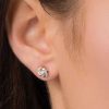 Zales 1/8 Ct. T.W. Diamond Love Knot Stud Earrings In 10K Rose Gold Earrings