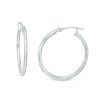 Zales 25Mm Diamond-Cut Hoop Earrings In 14K White Gold Earrings