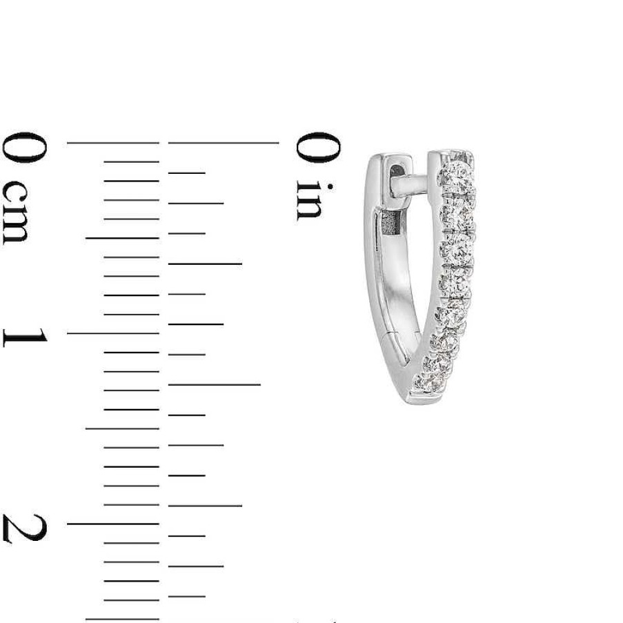 Zales 1/5 Ct. T.W. Diamond Wishbone-Shaped Huggie Hoop Earrings In Sterling Silver Earrings