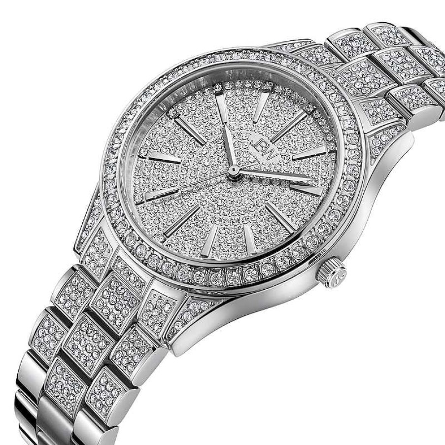 JBW Ladies' Jbw Cristal 34 1/8 Ct. T.W. Diamond And Crystal Watch With Silver-Tone Dial (Model: J6383C) Watches