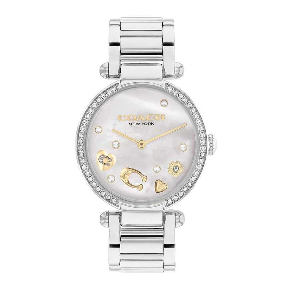 Coach Women'S Coach Cary Crystal Accent Watch With Mother-Of-Pearl Dial (Model: 14504264) Watches