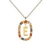 Zales Pdpaola At Zales Multi-Color "E" Pendant In Sterling Silver With 18K Gold Plate Necklaces