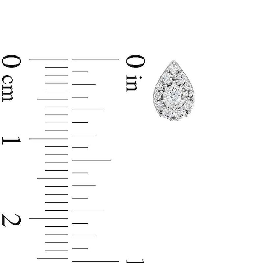 Zales 1/4 Ct. T.W. Pear-Shaped Multi-Diamond Stud Earrings In Sterling Silver Earrings