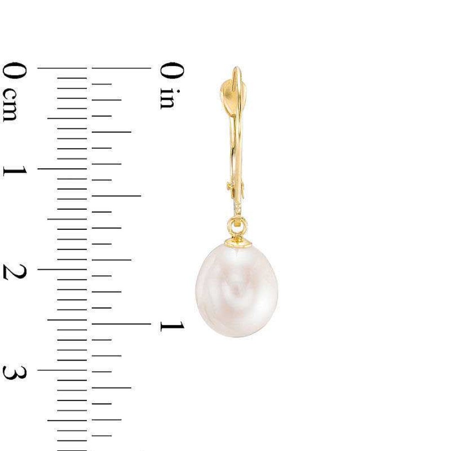 Zales 8.0 - 9.0Mm Baroque Cultured Freshwater Pearl Drop Earrings In 14K Gold Earrings