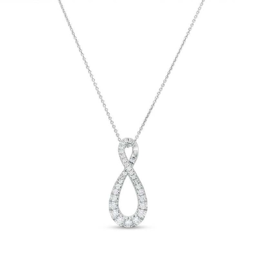 Zales 3/4 Ct. T.W. Certified Lab-Created Diamond Infinity Loop Pendant In 14K White Gold (F/Si2) Necklaces