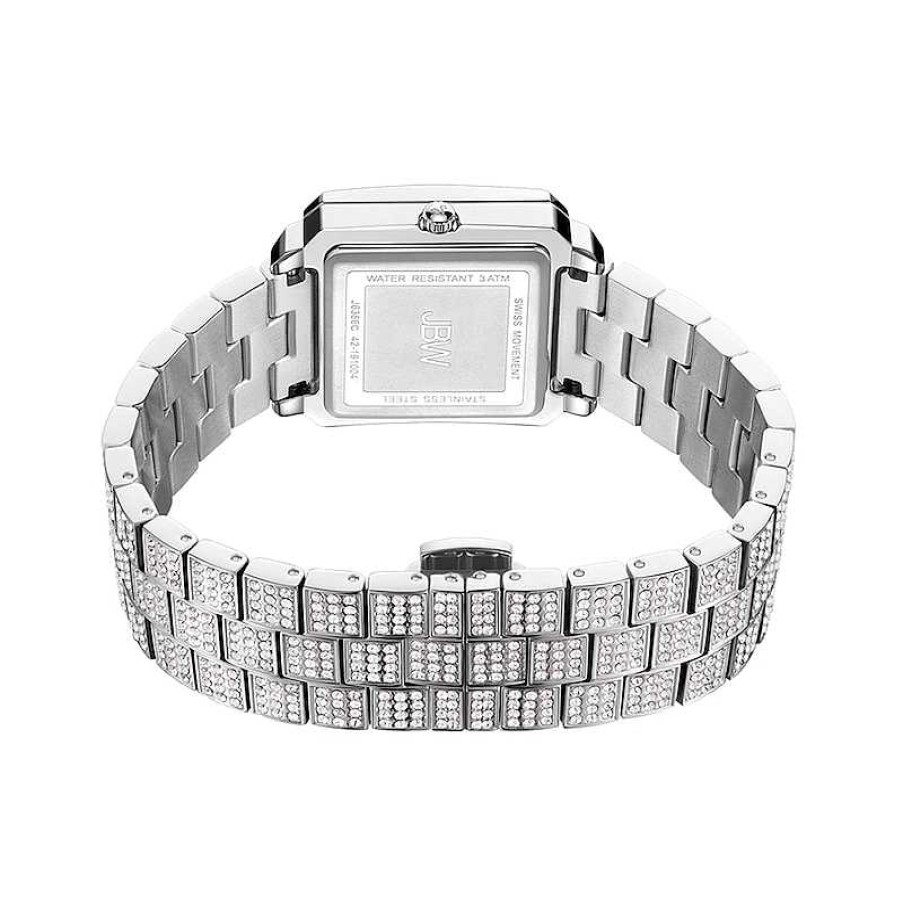 JBW Ladies' Jbw Cristal Square 1/8 Ct. T.W. Diamond And Crystal Accent Watch With Silver-Tone Dial (Model: J6386C) Watches