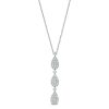 Zales 1/2 Ct. T.W. Pear Multi-Diamond Teardrops Necklace In 10K White Gold Necklaces