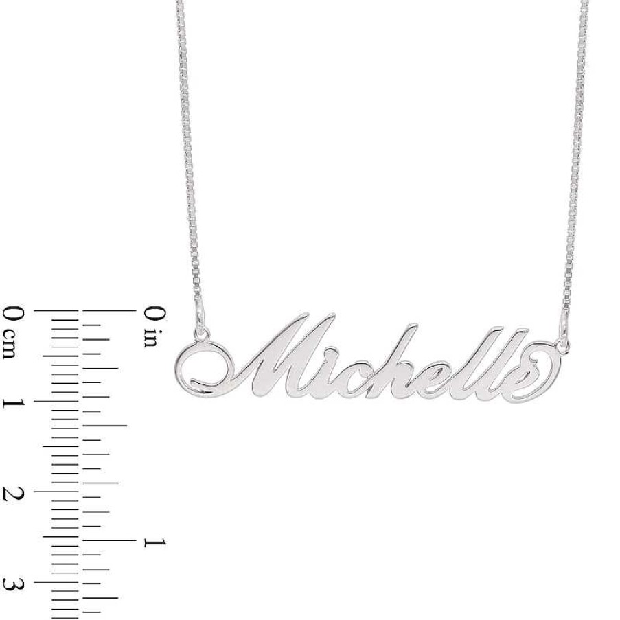 Zales Script Name Necklace In Sterling Silver (10 Alpha Characters) Necklaces