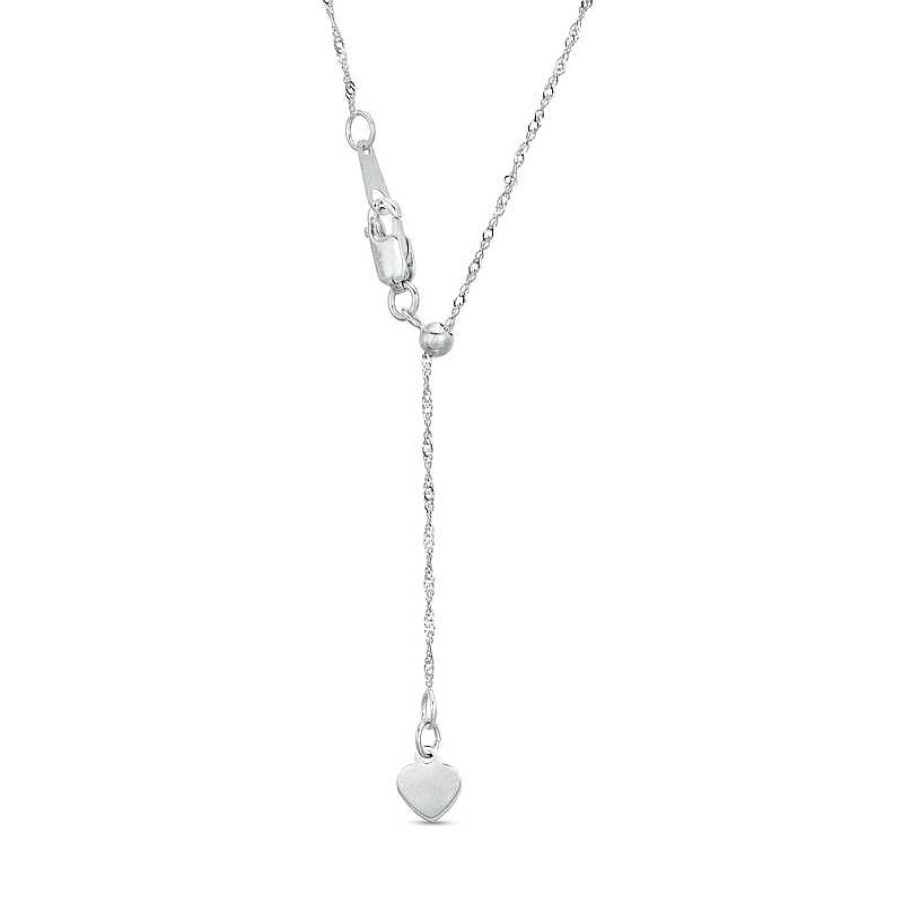 Zales Made In Italy 1.0Mm Adjustable Singapore Chain Necklace In 14K White Gold - 22" Necklaces