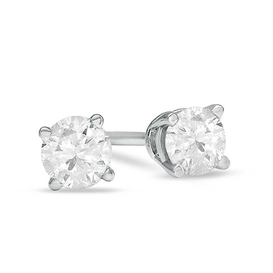 Zales 3/4 Ct. T.W. Diamond Solitaire Stud Earrings In 14K White Gold (J/I3) Earrings