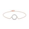 Zales 1/10 Ct. T.W. Diamond Lined Circle Bracelet In 10K Rose Gold - 7.25" Bracelets