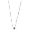 Zales Blue Sapphire And 1/8 Ct. T.W. Diamond Frame Station Necklace In Sterling Silver - 17" Necklaces