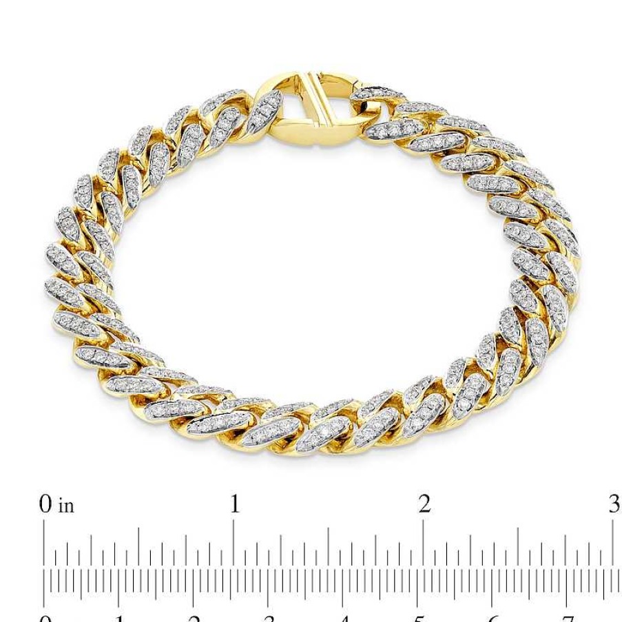 Zales Zales X Alessi Domenico 3-7/8 Ct. T.W. Diamond Miami Cuban Chain Bracelet In 18K Gold - 8.5" Bracelets