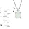 Zales 8.0Mm Cushion-Cut Lab-Created Opal And White Sapphire Pendant In Sterling Silver Necklaces