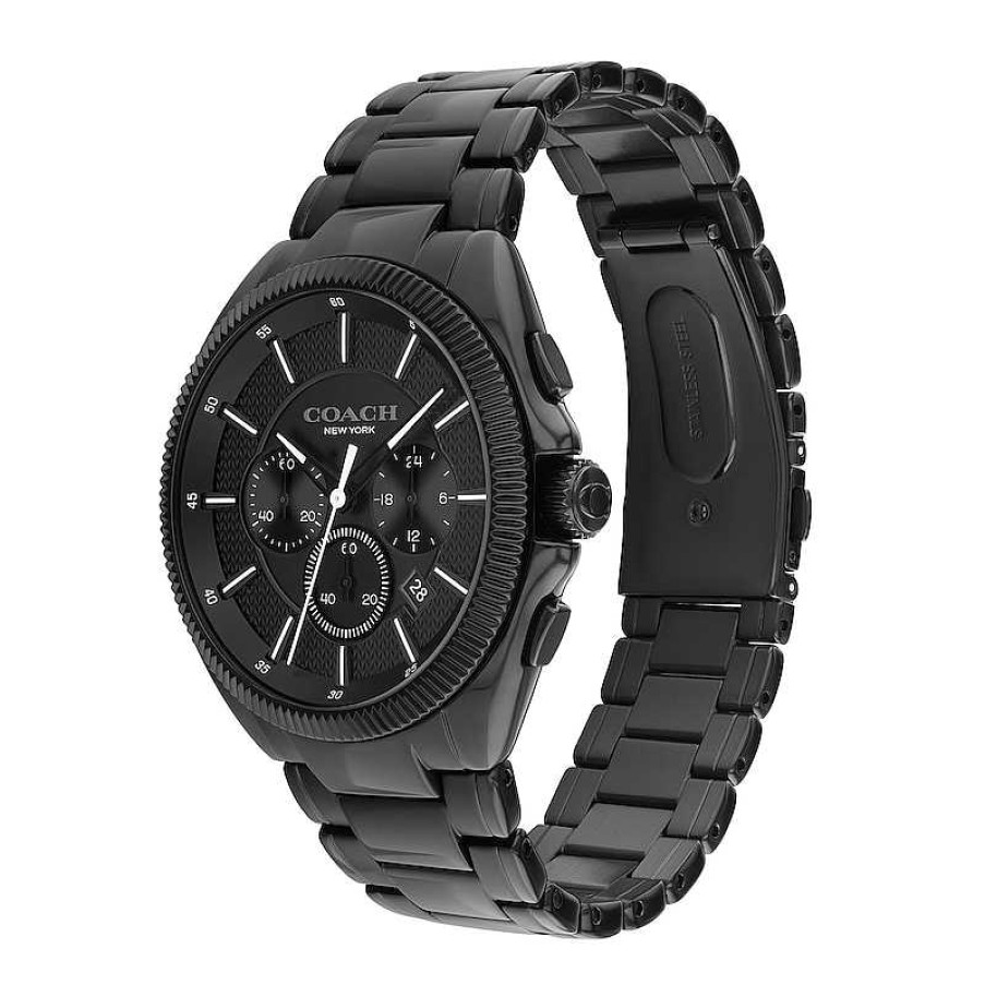 Coach Men'S Coach Jackson Black Ip Chronograph Watch With Black Dial (Model: 14602681) Watches