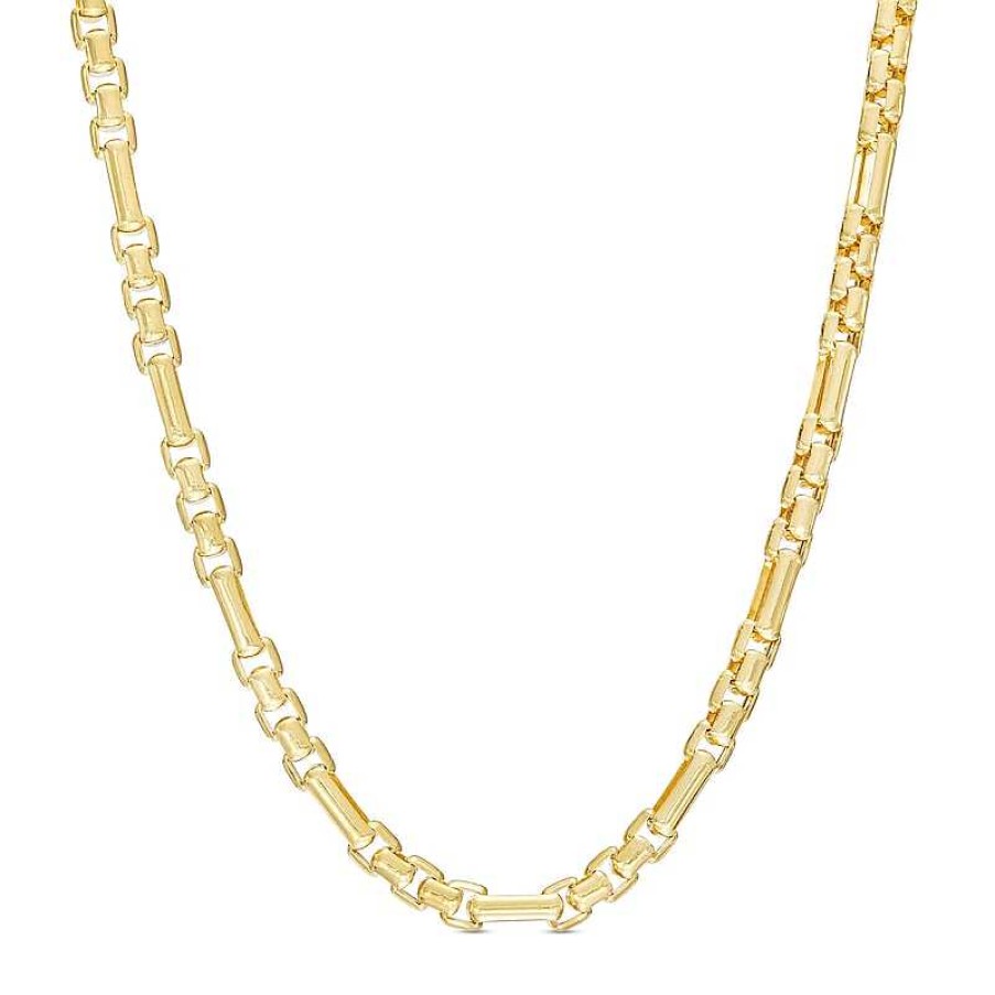 Zales 3.0Mm Diamond-Cut Rectangle Link Box Chain Necklace In Hollow 10K Gold - 22" Necklaces