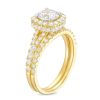 Zales 1-7/8 Ct. T.W. Certified Lab-Created Diamond Cushion Frame Split Shank Bridal Set In 14K Gold (I/Si2) Rings