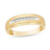 Zales Men'S 1/10 Ct. T.W. Diamond Wedding Band In 10K Gold Rings