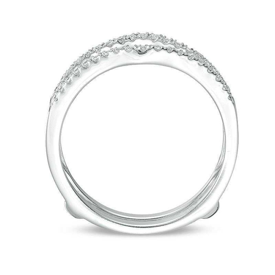 Zales 1/4 Ct. T.W. Diamond Contour Solitaire Enhancer In 14K White Gold Rings