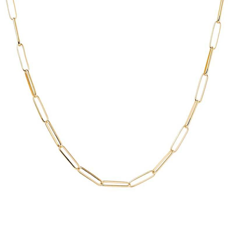 Zales Pdpaola At Zales 0.4Mm Paper Clip Chain Necklace In Sterling Silver With 18K Gold Plate - 15.75" Necklaces