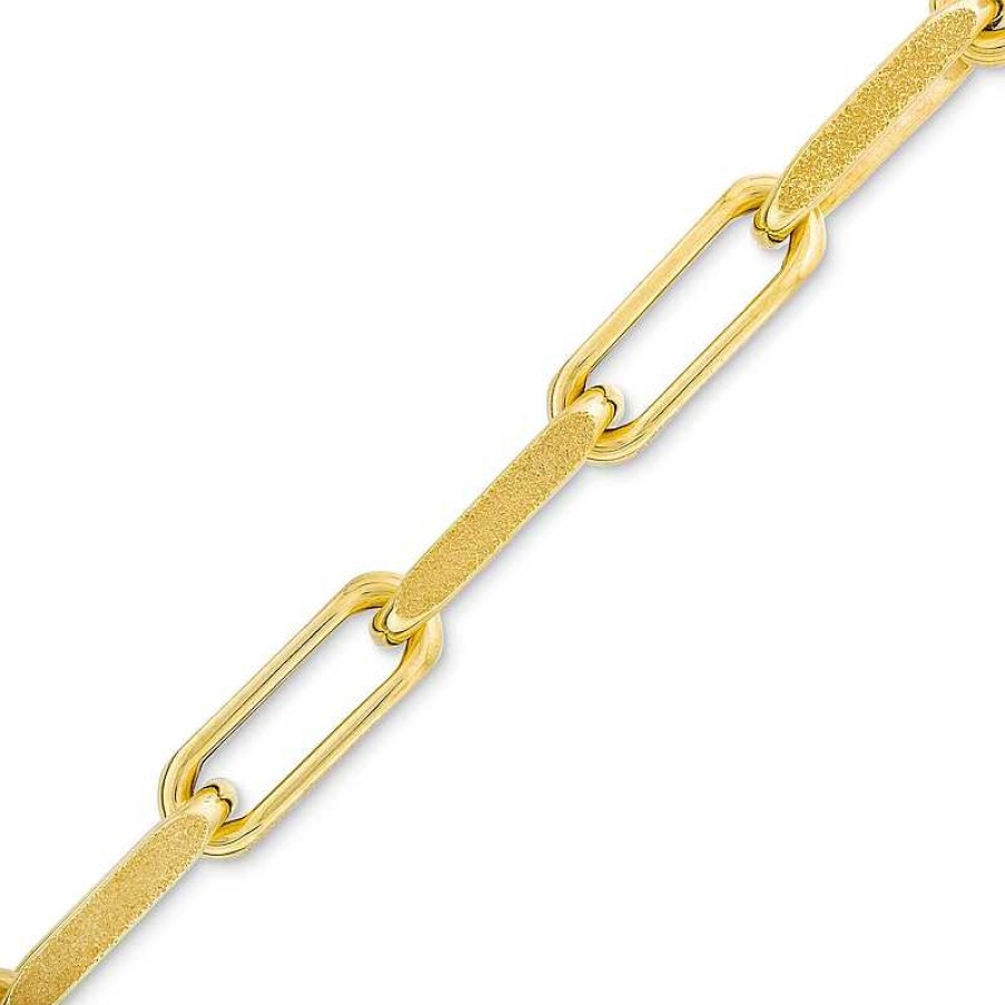 Zales 5.0Mm Paper Clip Chain Bracelet In Hollow 10K Gold - 8.0" Bracelets