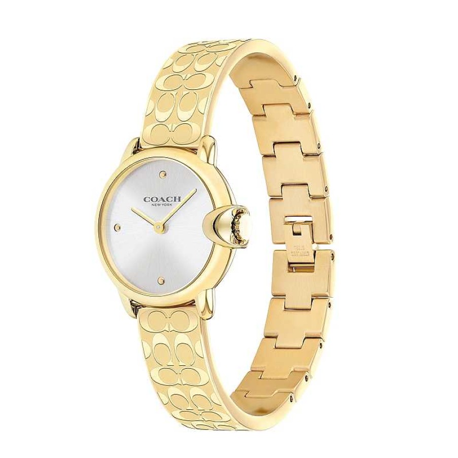 Coach Ladies' Coach Arden Gold-Tone Ip Bangle Watch With Silver-Tone Dial (Model: 14503692) Watches