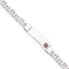 Zales 9.0Mm Medical Alert Notification Mariner Id Bracelet In Sterling Silver (6 Lines) - 8.0" Bracelets