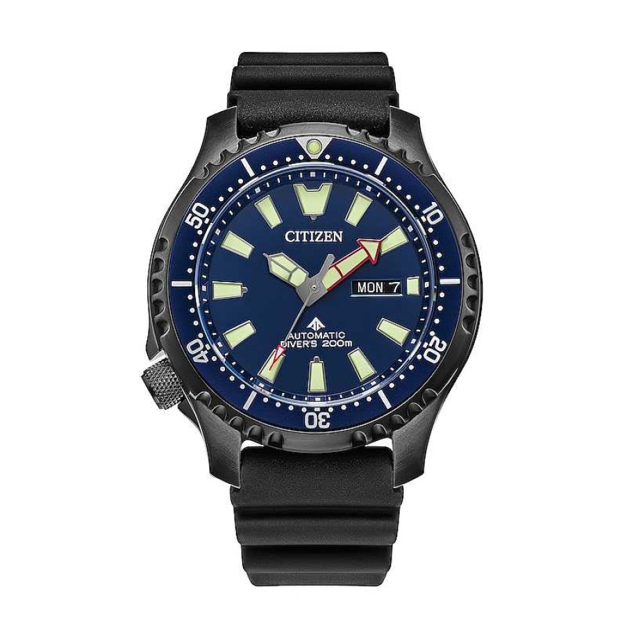 Citizen Men'S Citizen Promaster Diver Two-Tone Automatic Strap Watch With Blue Dial (Model: Ny0158-09L) Watches