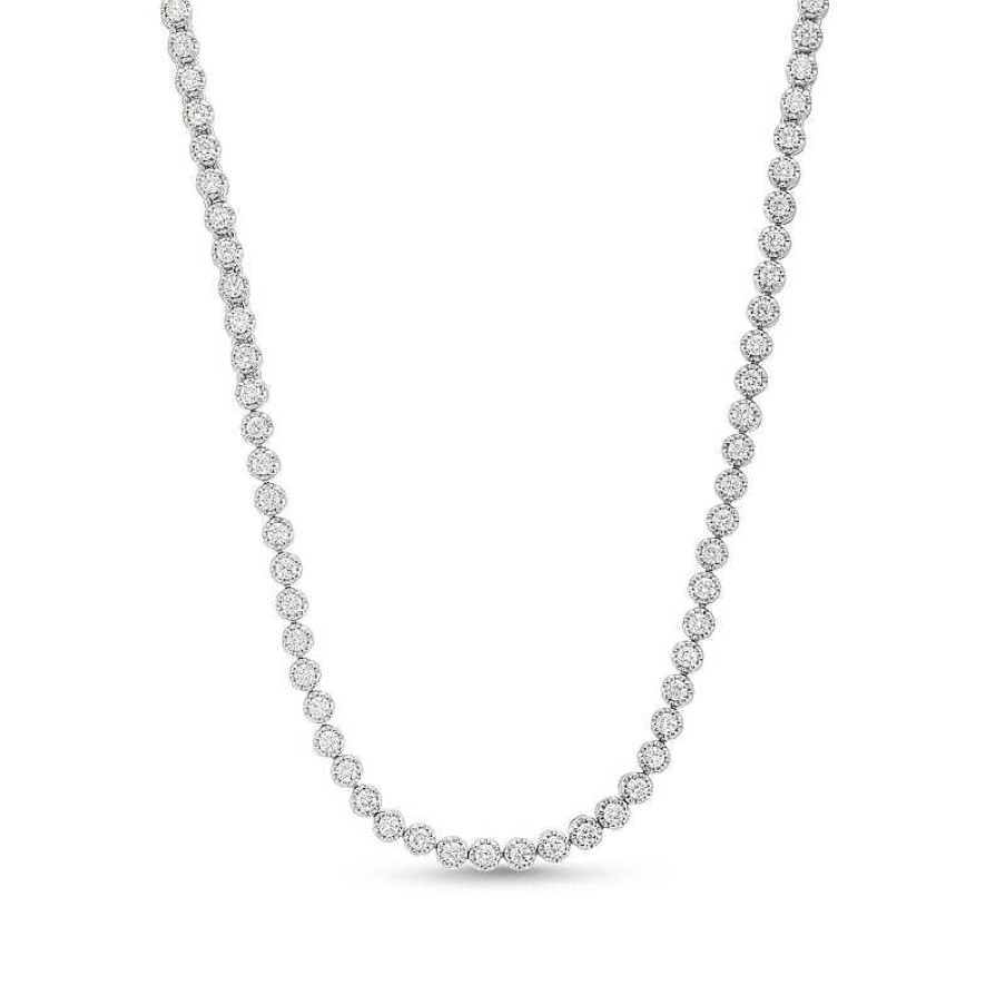 Zales 5 Ct. T.W. Lab-Created Diamond Eternity Necklace In 10K White Gold Necklaces