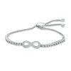 Zales 1/6 Ct. T.W. Diamond Infinity Loop Adjustable Bolo Bracelet In Sterling Silver - 9.5" Bracelets