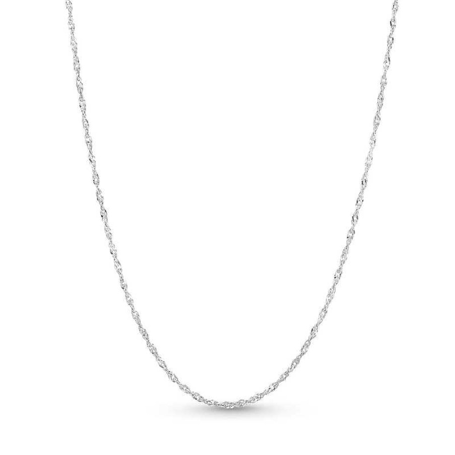 Zales 1.25Mm Singapore Chain Necklace In Solid 14K White Gold - 18" Necklaces