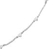 Zales Polished Puff Heart Station Anklet In Sterling Silver - 10" Bracelets