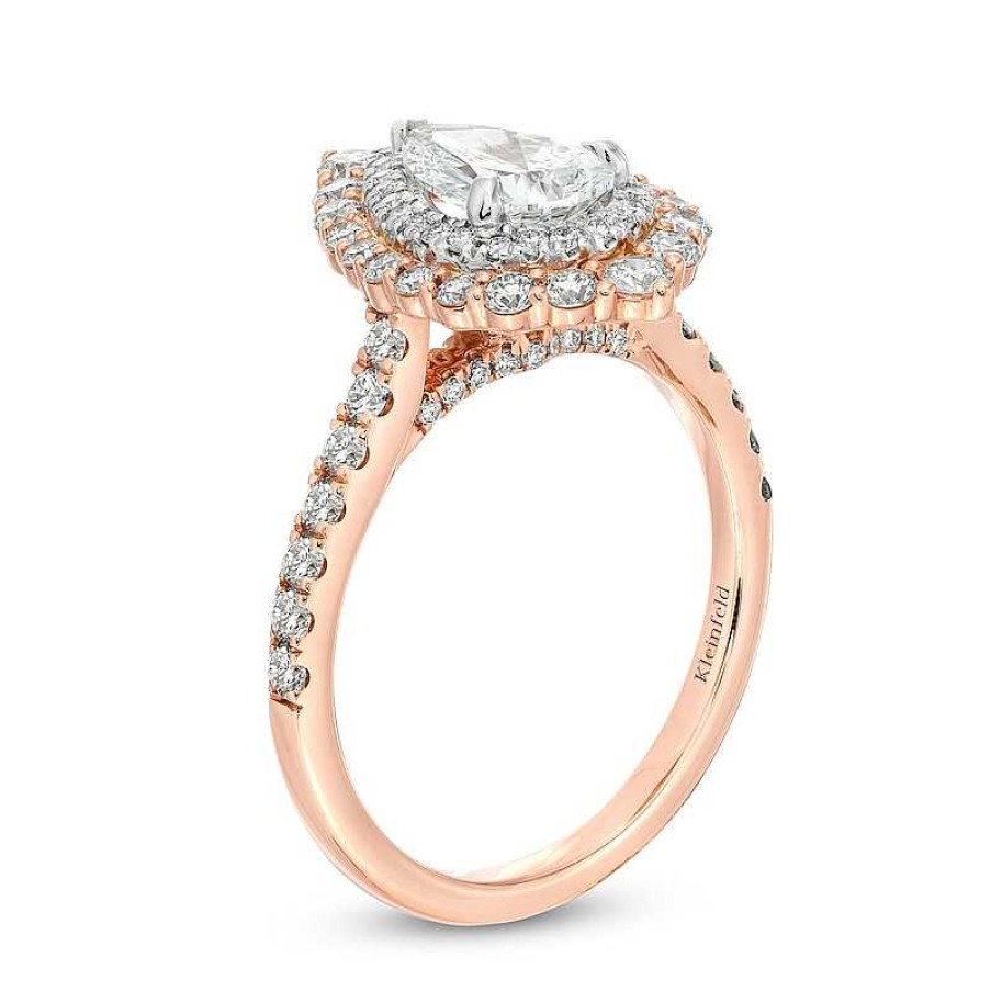 Zales Kleinfeld® X Zales 2 Ct. T.W. Certified Pear-Shaped Lab-Created Diamond Engagement Ring In 18K Rose Gold (F/Vs2) Rings