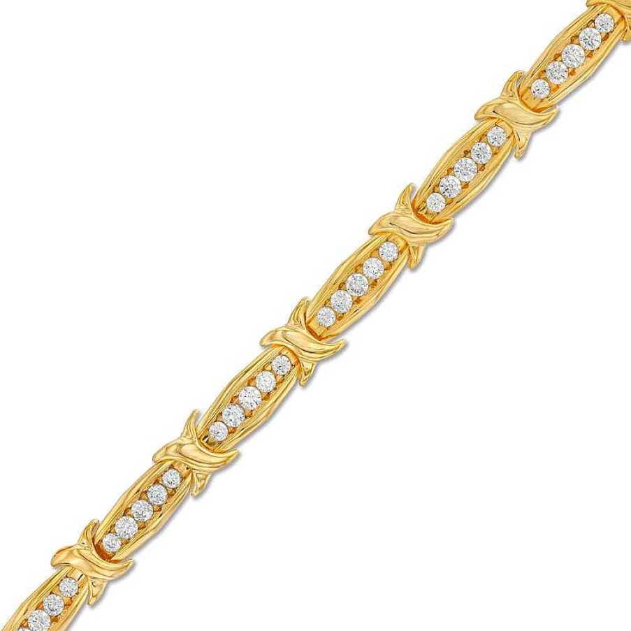 Zales 2 Ct. T.W. Diamond "X" Bracelet In 10K Gold Bracelets