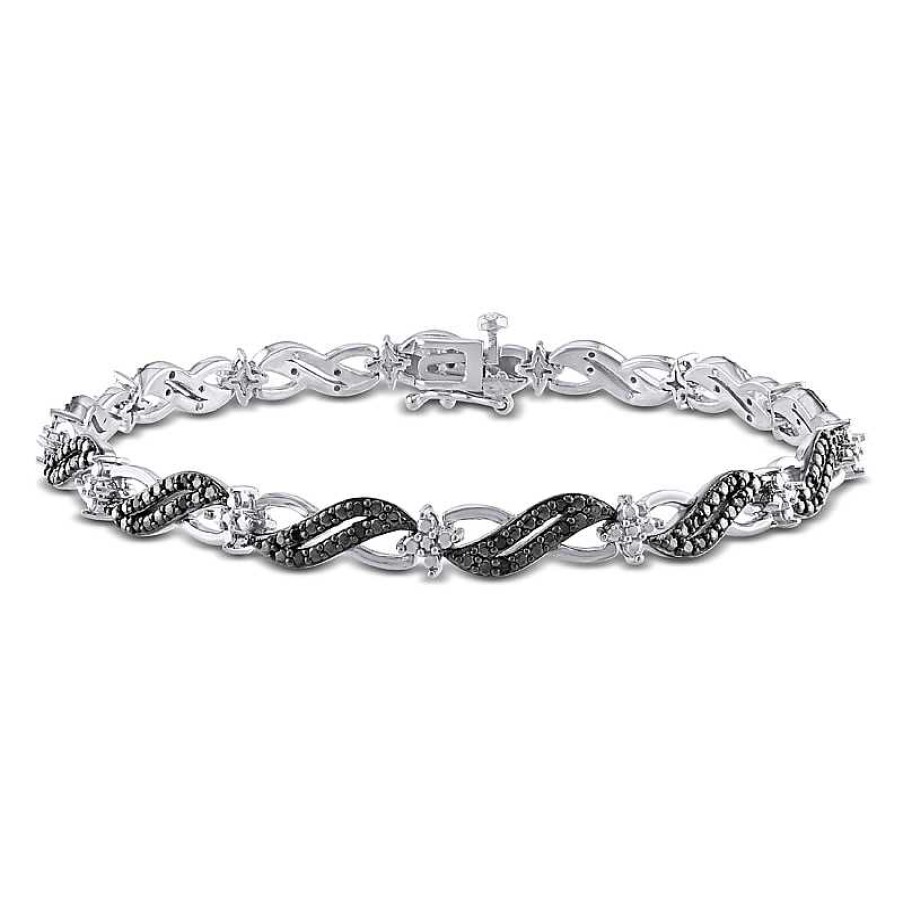 Zales 1/4 Ct. T.W. Black Diamond Cascading Bracelet In Sterling Silver Bracelets