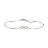 Zales Diamond Accent Solitaire Double Heart Anklet In Sterling Silver And 10K Rose Gold 10" Bracelets