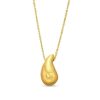 Zales Sculpted Oval Diamond-Cut Pendant In Hollow 14K Gold 17" Necklaces