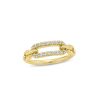 Zales 1/6 Ct. T.W. Diamond Rectangle Chain Link Ring In 10K Gold Rings