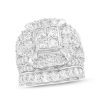 Zales 5 Ct. T.W. Quad Princess-Cut Diamond Frame Multi-Row Three Piece Bridal Set In 14K White Gold Rings