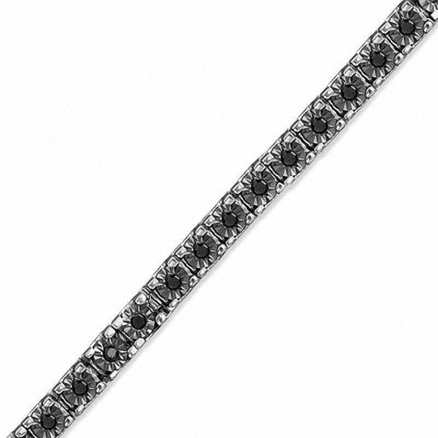 Zales 1/2 Ct. T.W. Black Diamond Tennis Bracelet In Sterling Silver Bracelets