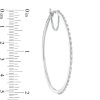 Zales 1/2 Ct. T.W. Baguette And Round Diamond Alternating Hoop Earrings In 10K White Gold Earrings