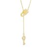 Zales Lock And Key Lariat Necklace In 10K Gold Necklaces