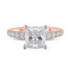 Zales Certified Princess-Cut Lab-Created Diamond Center Stone 2-1/2 Ct. T.W. Engagement Ring In 14K Rose Gold (F/Vs2) Rings